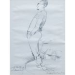 Rigby Graham Jeff Halford at Barwell signed, titled and dated '77, pencil sketch 23cm x 16.5cm.