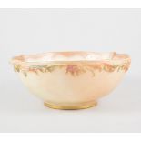 Royal Worcester rose bowl, slightly shaped,