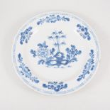 Dutch delft blue and white charger, 18th Century, floral decoration, diameter 33cm.