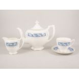 Coalport 'Revelry' tea and coffee set, tea pot, sugar and creamer,