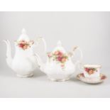 Royal Albert "Old Country Roses" tea/coffee service, first quality, comprising teapot, coffee pot,