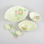 Collection of Carlton Ware, leaf-moulded tableware.