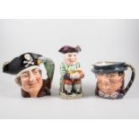 Eight large character jugs by Royal Doulton to include "Robin Hood" D6527, "Long John Silver" D6335,