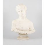 Copeland Parian bust, for The Art Union of London, cracked, 37cm.