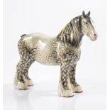 Beswick type model of a Shire Horse; rocking horse, grey, 23cm.