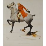 After Cecil Aldin, 'The Huntsman', calendar print, 56cm x 49cm, unframed.