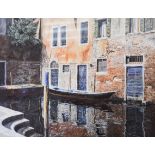 After Michael M Wood, Venetian backwater, signed limited edition colour print,