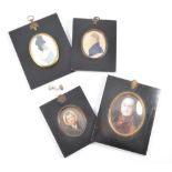 Victorian School, a gentleman, head and shoulders length, oval portrait miniature,