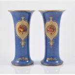 A pair of Royal Worcester trumpet shaped vases,