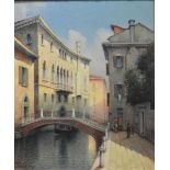 After Antoine Bouchard, Venetian scene, bears signature, oil on canvas, 46cm x 39cm.