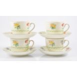 A Royal Doulton Spring Flowers Breakfast Set, comprising six large breakfast cups, saucers,