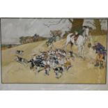 Cecil Aldin, The Harefield Harriers, Ho-Whoop, colour print, visible, 44cm x 64cm, mounted.