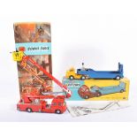 Corgi Toys diecast models, Snorkel fire engine, Carrimore lowloader, both boxed, (2).