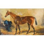 Follower of James St. Clair, pair of horse portraits, oil on mahogany panel, 9cm x 14cm.