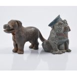 Cast iron novelty money box in the shape of a bull dog,