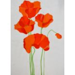 After Danver Napiakousker, Buttercups and Poppies, pair of screen prints,