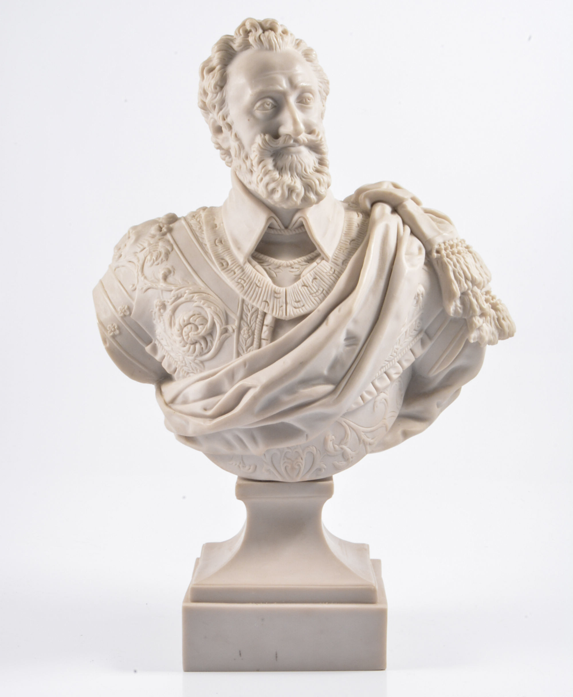 Resin Parian effect bust of a gentleman, 36cm.