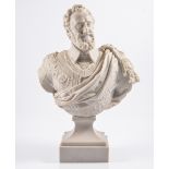 Resin Parian effect bust of a gentleman, 36cm.