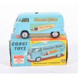 Corgi Toys diecast models, Volkswagen van Chocolate Tobler decals, boxed.