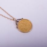 A full sovereign pendant and chain,