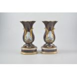 A pair of reproduction Sevres style porcelain vases,