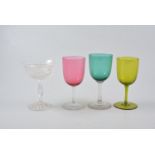 Small collection of cranberry tinted table glassware,