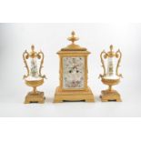 A French clock garniture,