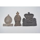 Lead Insurance plaque, Royal Assurance, 23cm and two after cast Insurance plaques, (3).
