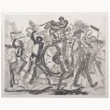 After Anthony Gross, Charivari series, six monochrome prints, including Musicians with Tuba,
