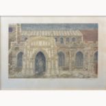After Valerie Thornton, 'Boxford Church', signed and dated, etching with aquatint,
