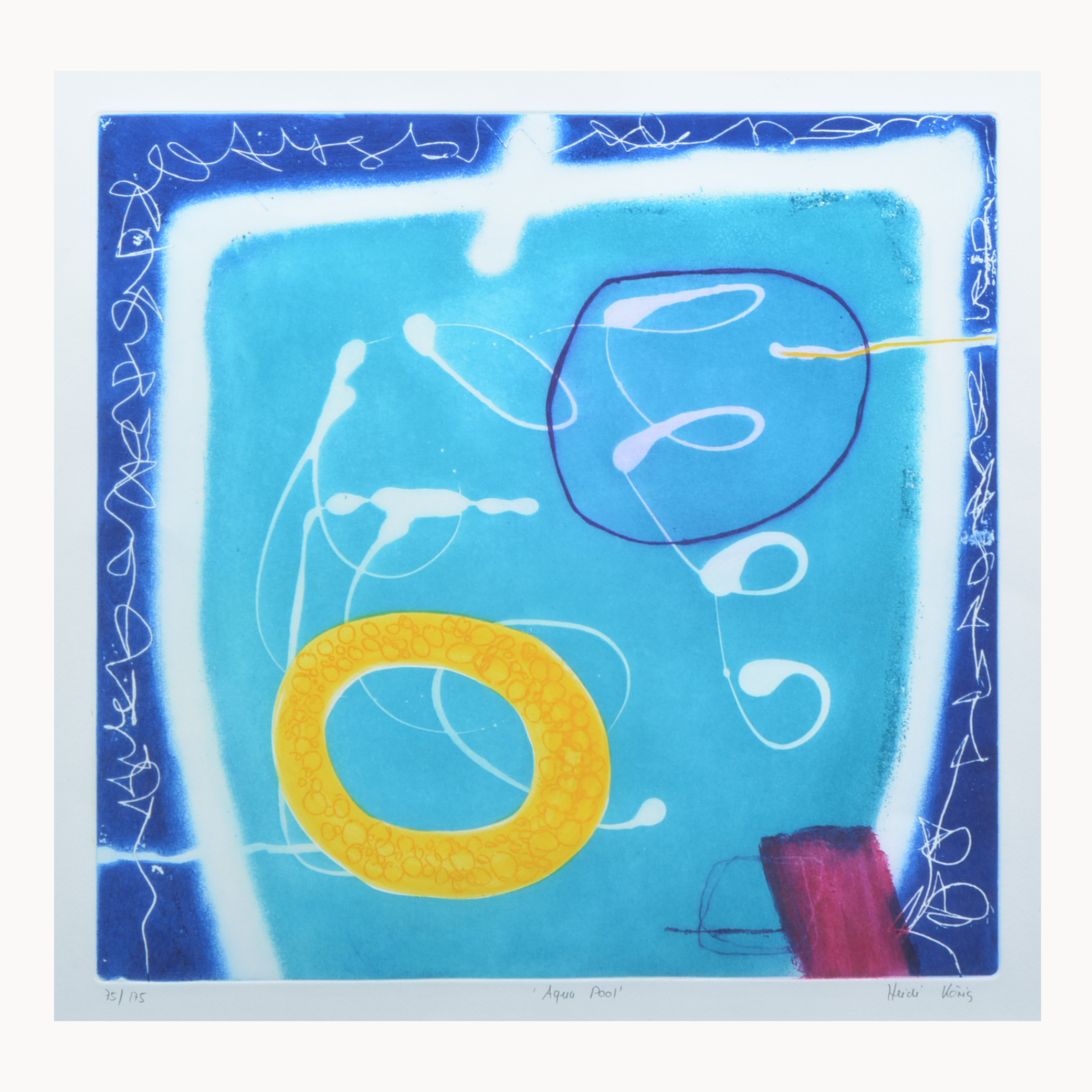 After Heidi Konig, Aqua Pool, limited edition etching, signed, titled and numbered in pencil 75/175,