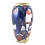 Rachel Bishop for Moorcroft Pottery, Swallows, a limited edition vase, 1998, numbered 286/500,