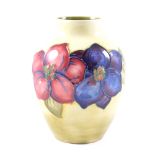 Walter Moorcroft, Clematis, a vase, circa 1950, stamped factory marks, 13cm.