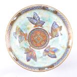 Daisy Makeig-Jones for Wedgwood, a Butterfly lustre bowl, circa 1920, gilt factory backstamp,