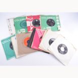 Vinyl music record singles, mostly 1950s and 1960s music, approximately 340 records.