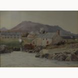 Louis Neville, Irish Village, watercolour, 16cm x 23cm.