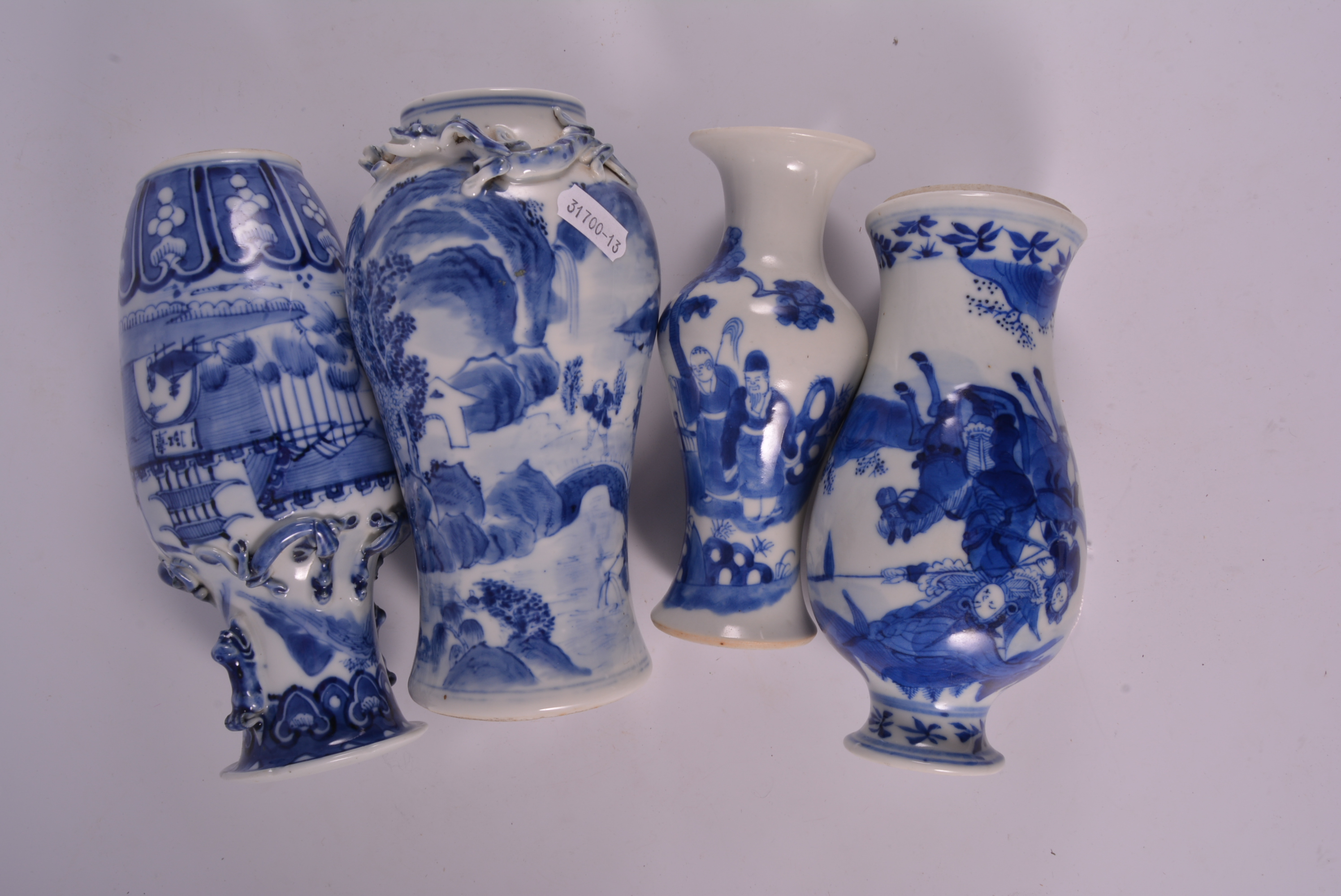 Chinese blue and white baluster shape vases, bearing Kangxi four-character mark, - Image 3 of 5