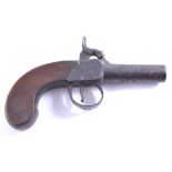 A 19th Century percussion screw barrel pocket pistol, barrel 4.5cm, by Cort & Co, Leicester.