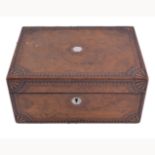 Victorian inlaid walnut writing box,