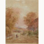 E. Nevil, Near Tring, watercolour, signed, 18cm x 27cm.