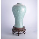 Celadon coloured shouldered vase, possibly Korean,