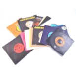 Vinyl music record singles, mostly 1970s and 1980s music, approximately 350 records.