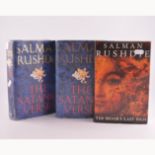 Salman Rushdie, The Moors Last Sigh, Jonathan Cape, 1995; and two copies of the Satanic verses,