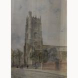 Alber H. Findley, St. Margaret's Church, Leicester, watercolour, signed and titled, 26cm x 18.5cm.