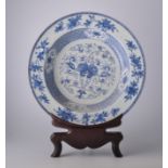 Chinese blue and white export porcelain shallow basin, probably Jiaqing,