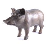 Bronzed pig, approx 25cm high.