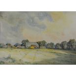 Attributed to James Kidwell Popham, Rural landscapes, a pair, watercolours, (2).