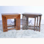 Nest of three oak occasional tables,