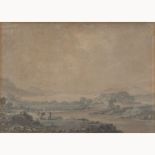 Attributed to John Varley, Windermere, watercolour, 19cm x 28cm; together with two companion works,
