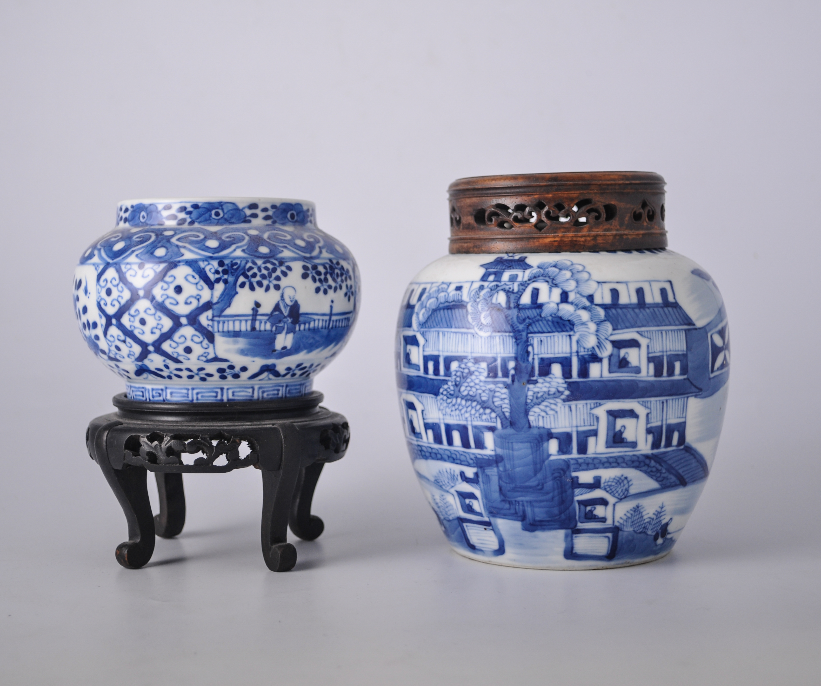 Chinese blue and white ginger jar, bearing Kangxi four-character mark,